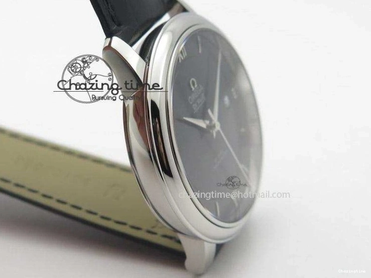 0113 De Ville MK 1:1 Best Edition SS Black Dial On Black Leather Strap A HighQuality 8261